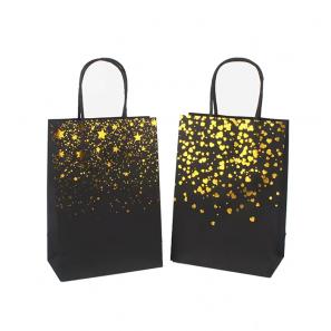 Eco friendly craft paper bag with paper twist handle 