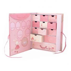 Handmade rigid advent celander keepsake box for baby shower gift 