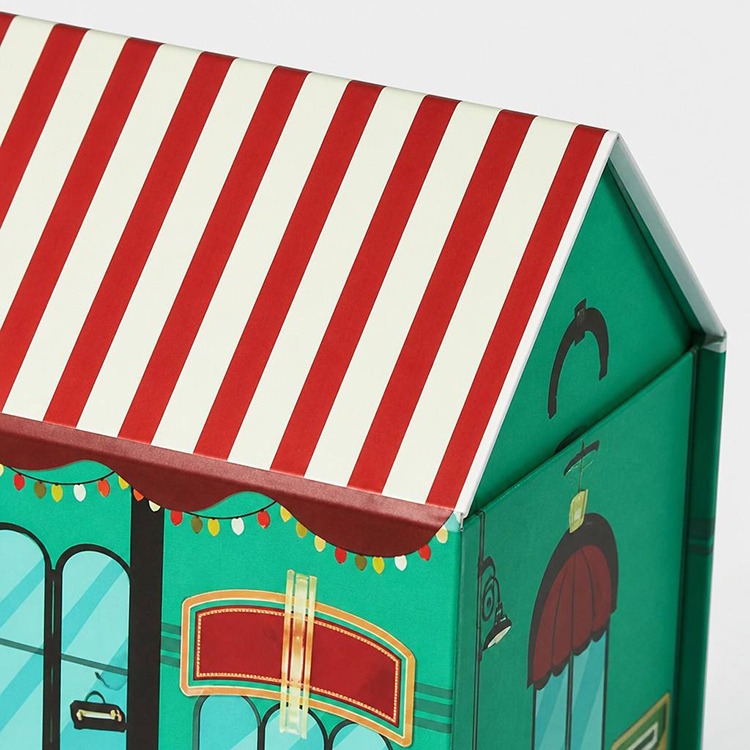 3D house shaped gift box assembled with roofjpg