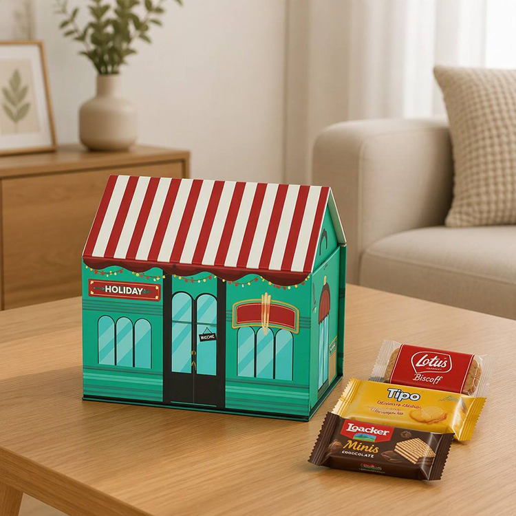 3D house shaped gift box assembled with roofjpg