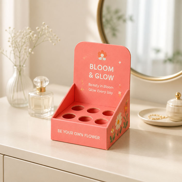 &nbsp;Corrugated counter display tray with header and hole insert.jpg