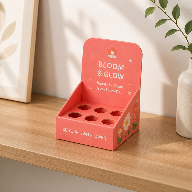 &nbsp;Corrugated counter display tray with header and hole insert.jpg